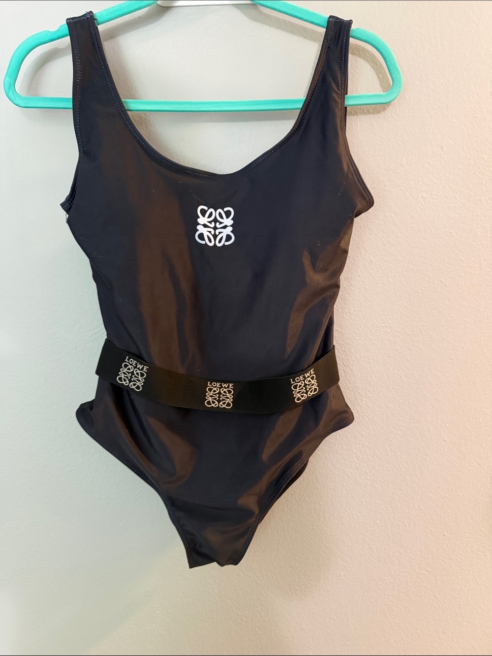 Loewe Black One-Piece Swimsuit with White Logo